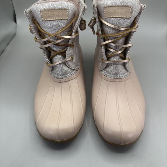 Sperry Duck Boots Womens Size 9.5 Pink Saltwater Winter Waterproof Rubber - Picture 4 of 9